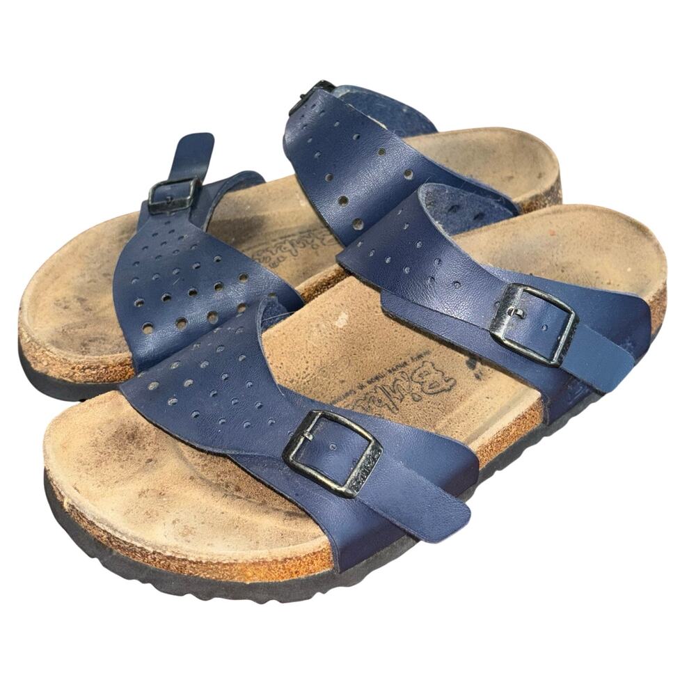 Birki's by Birkenstock Freeport buckle slide on sandals navy blue women’s size 6